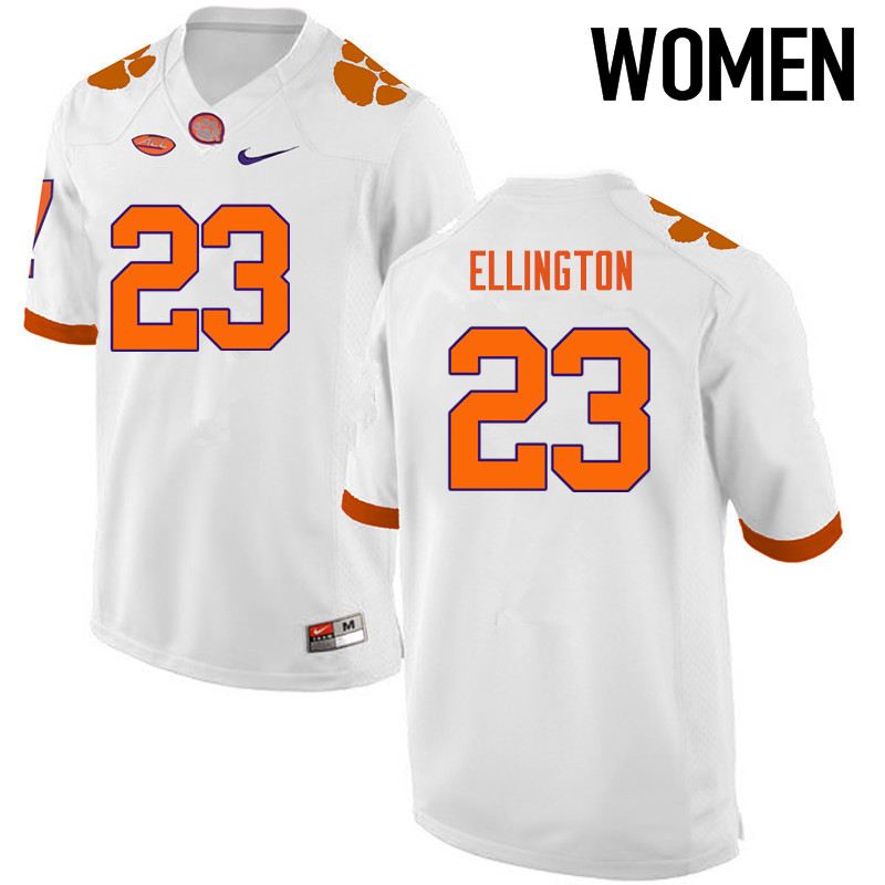 Women Clemson Tigers #23 Andre Ellington College Football Jerseys-White